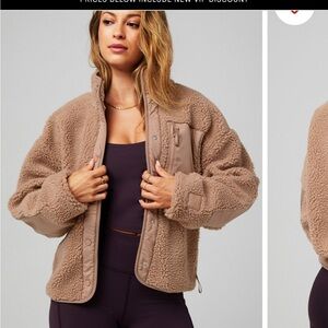 Fabletics Cozy Brown Teddy Jacket XL